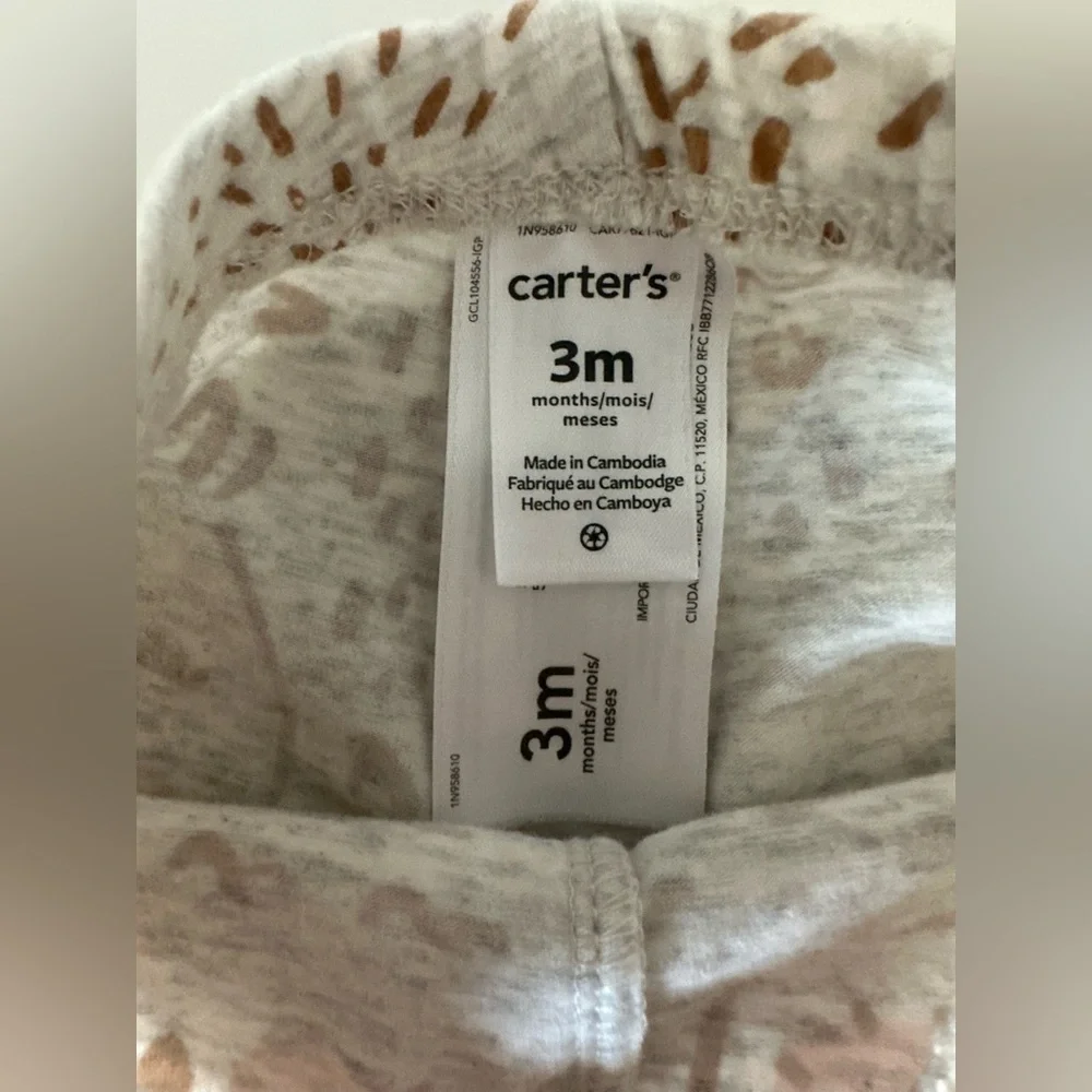 Carter’s 3M 3-Piece Matching Baby Girl Owl Outfit - Bodysuit, Leggings, & Vest